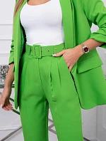 Elegantná súprava saka a nohavíc v svetlozelenej farbe
