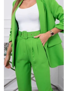 Elegantní souprava saka a kalhot světle zelené barvy