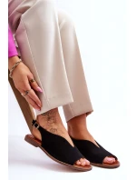 Dámské semišové sandály Lewski Boty model 21615980 Černé - Boto Dámské semišové sandály Lewski Boty model 21615980 Černé - Boto