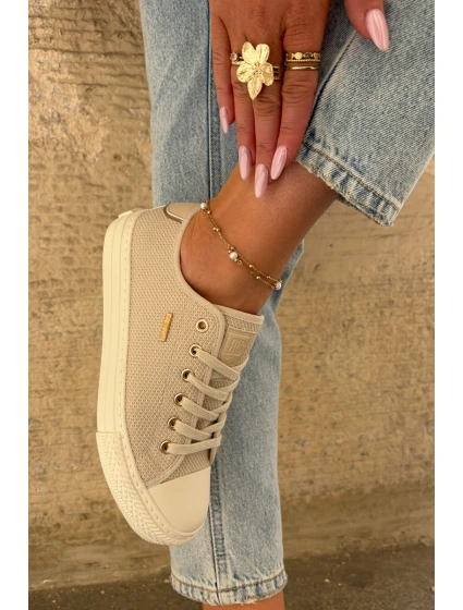 Dámské Textilní Tenisky Big Star model 21693141 Béžové - Big Star Shoes Dámské Textilní Tenisky Big Star model 21693141 Béžové - Big Star Shoes