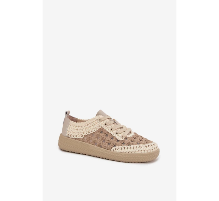 Kožené batohy Dámské polobotky model 22027822 Béžové - D&A