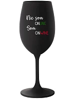Nie som ONLINE, som ONWINE - čierny pohár na víno 350 ml