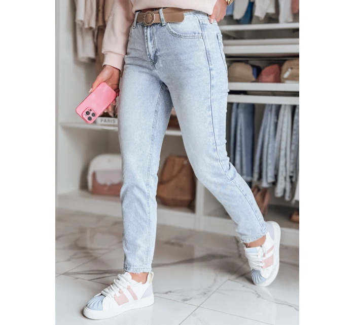 Dámské džínové kalhoty slim fit střihu s pruhem modré Dstreet model 21988267 - FashionStreet