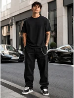 Koszulka męska oversize czarna model 22178003 - FashionStreet Koszulka męska oversize czarna model 22178003 - FashionStreet