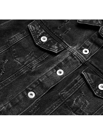 Černá dámská džínová bunda s model 17258776 - DENIM STORIES Černá dámská džínová bunda s model 17258776 - DENIM STORIES