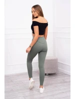 Rebrované legíny tmavá mäta