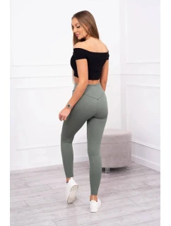 Rebrované legíny tmavá mäta