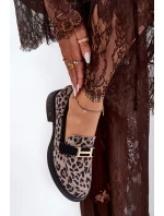 Kožené Lakované Mokasíny Leopard model 21691286 Černé - VINCEZA