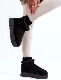 Dámske snežnice na platforme s kožušinovou podšívkou, čierne Xamella