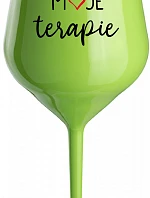 MOJE TERAPIE - zelená nerozbitná sklenice na víno 470 ml
