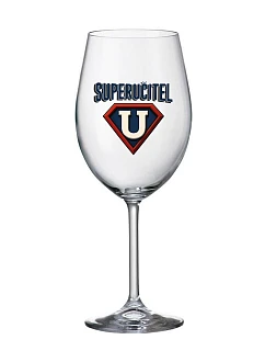 SUPERUČITEL (MARK) - číry pohár na víno 350 ml