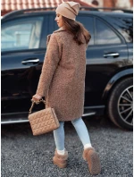 Dámský kabát z kůže dlouhý béžový Dstreet model 21981948 - FashionStreet Dámský kabát z kůže dlouhý béžový Dstreet model 21981948 - FashionStreet