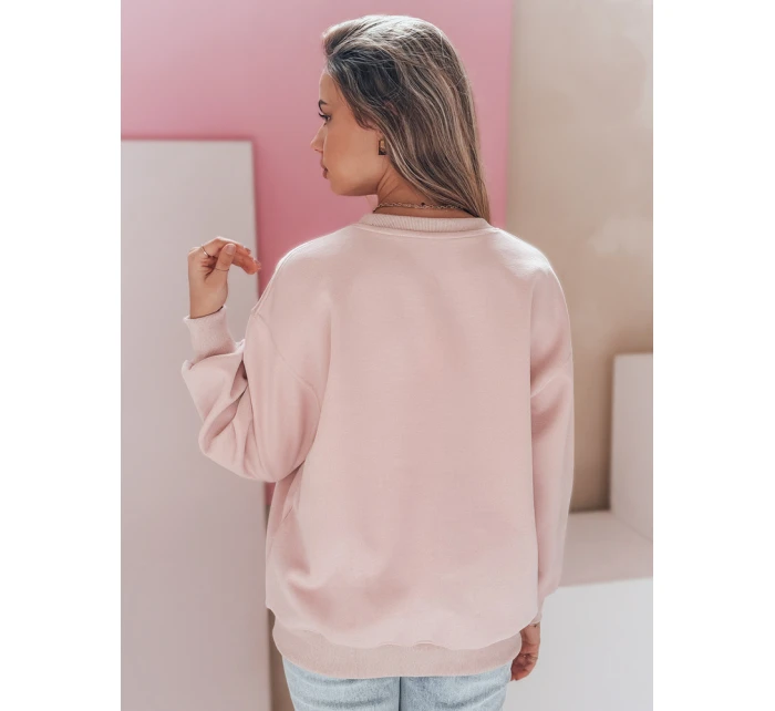 Dámská oversize mikina s výšivkou růžová Dstreet model 21989121 - FashionStreet