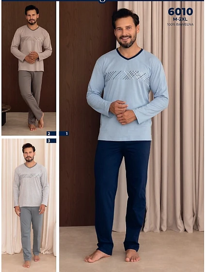 Pyžamo Regina 6010 s dlhými rukávmi, veľkosti M–3XL, Z26/27