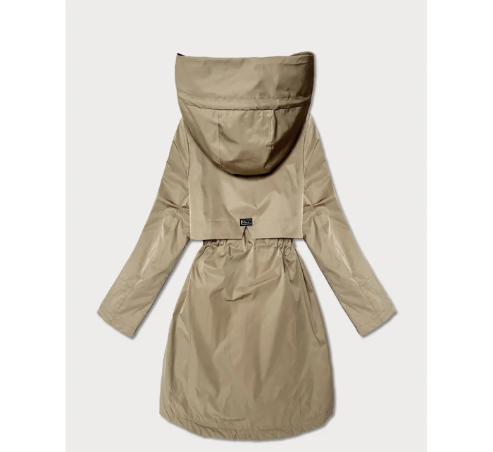 Dámska tmavobéžová bunda Goodlookin s ohrnutými rukávmi (B8556-12)