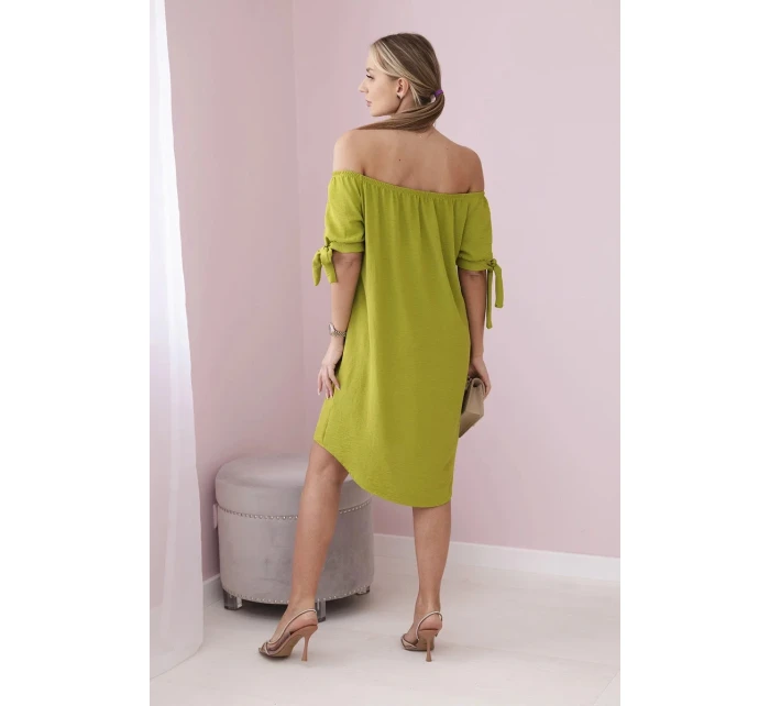 Šaty svázané na rukávech kiwi Šaty svázané na rukávech kiwi