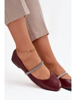 Dámské baleríny s lesklými pásky Bordó Ilirene Dámské baleríny s lesklými pásky Bordó Ilirene