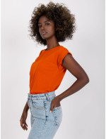 Jednoduché, tmavo oranžové dámske tričko