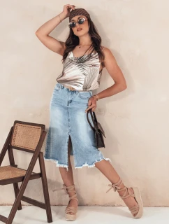 Sukňa STELLIS modrá FashionStreet CY0384