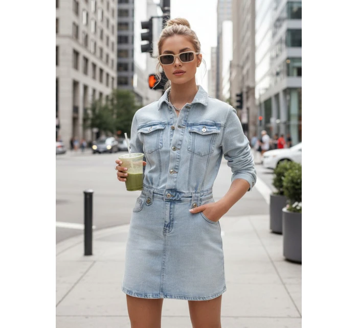 Džínové mini šaty modré Dstreet model 21988291 - FashionStreet Džínové mini šaty modré Dstreet model 21988291 - FashionStreet