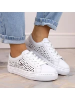 Pohodlné kožené topánky Rieker W RKR641 white