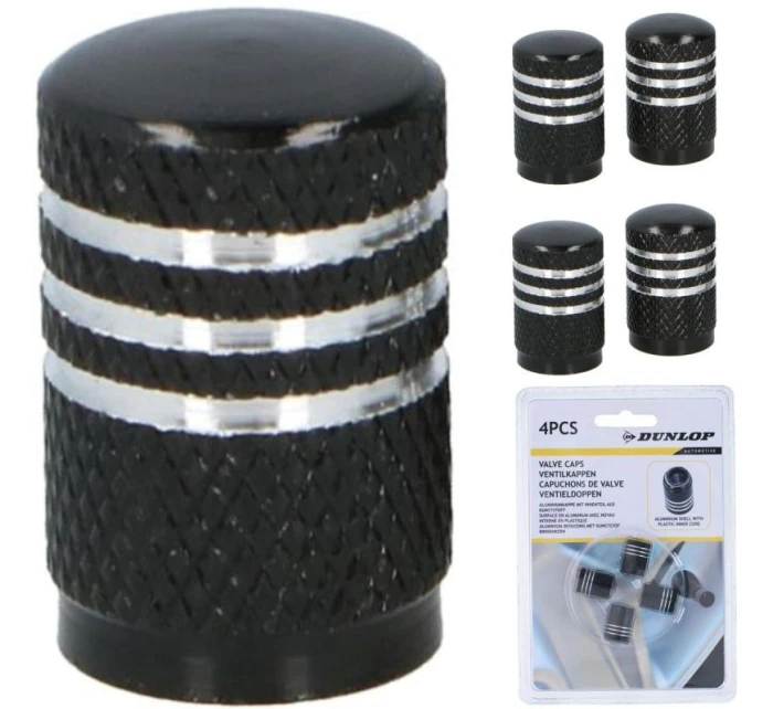 HLINÍKOVÉ ČIAPOČKY VENTILOV DUNLOP 4KS