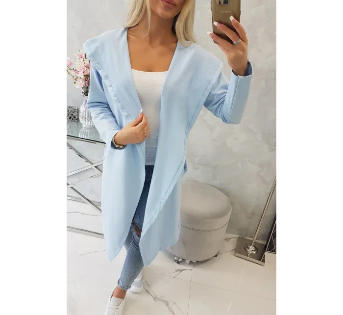 Dlhý kabát s kapucňou modrý Dlhý kabát s kapucňou modrý