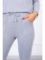 Súprava s gombíkovým výstrihom šedej farby Súprava s gombíkovým výstrihom šedej farby