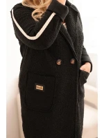 Dámský kabát Plus Size z  s kapsami černý model 21297072 - K-Fashion