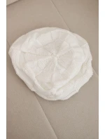 Dámská zimní čepice z vlny s ozdobným pletením a  bílá model 21878093 - K-Fashion