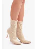 Materiál Kotníkové topánky na podpätku Light Beige Amune Materiál Kotníkové topánky na podpätku Light Beige Amune