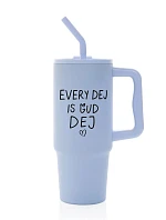 EVERY DEJ IS GUD DEJ - svetlomodrý cestovný termohrnček 900 ml