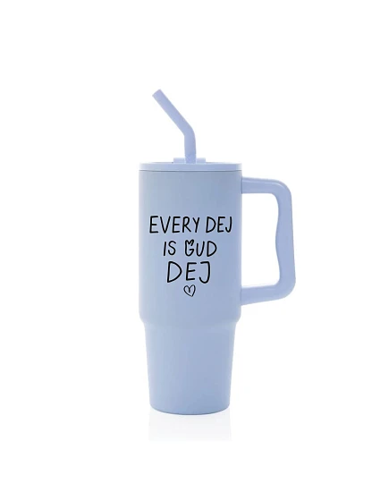 EVERY DEJ IS GUD DEJ - svetlomodrý cestovný termohrnček 900 ml