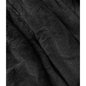 Teplá čierna dámska obojstranná zimná bunda (W610BIG)