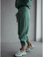 Zelený dámský bavlněný teplákový komplet s krátkou mikinou model 20905689 - Moon