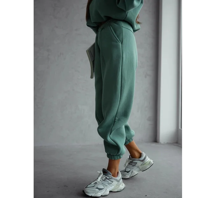 Zelený dámský bavlněný teplákový komplet s krátkou mikinou model 20905689 - Moon