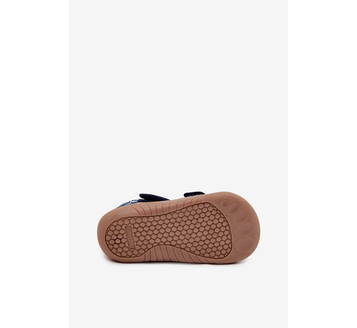 Dětské barefoot pantofle Milami tmavě modré s míčky