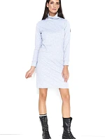 Dámske voľnočasové šaty s rolákom stredne dlhé sivé - Šedá - Makadamové