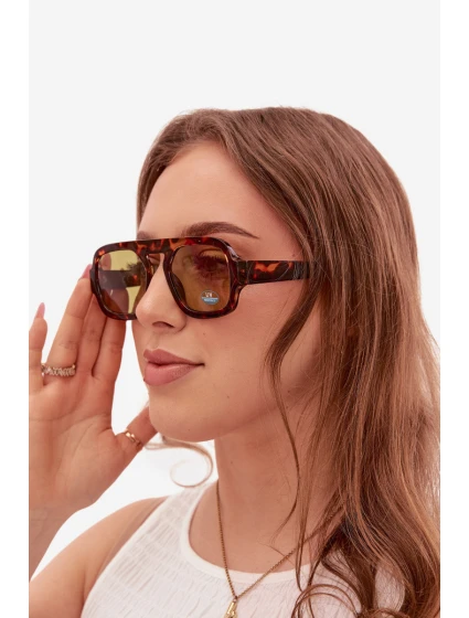 Dámské sluneční brýle s UV filtrem hnědo-zelené