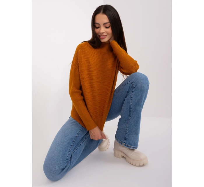 Sweter AT SW model 18904839 jasny brązowy - FPrice Sweter AT SW model 18904839 jasny brązowy - FPrice