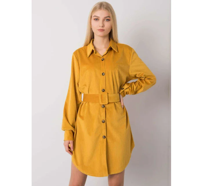 Šaty DHJ SK 10333.12P tmavo žltá Šaty DHJ SK 10333.12P tmavo žltá