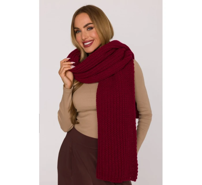 model 21417252 Žebrovaná šála bordó - Moe