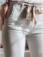 Dámske textilné nohavice s opaskom ROSSALI svetlo sivá FashionStreet UY2534