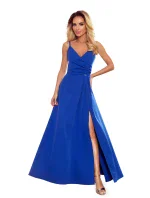 CHIARA - Elegantné dámske maxi šaty v Chrpová farbe na ramienkach 299-3 CHIARA - Elegantné dámske maxi šaty v Chrpová farbe na ramienkach 299-3