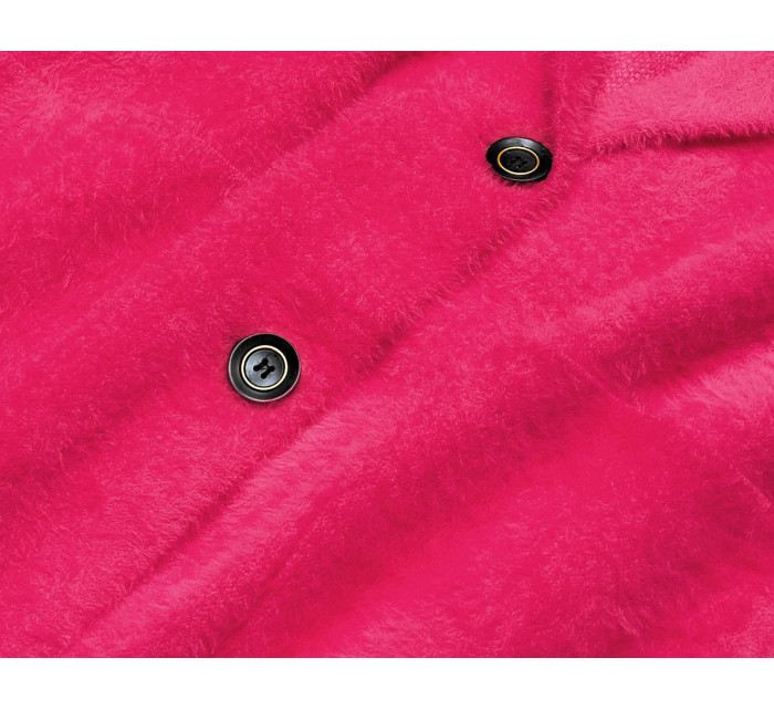 Krátky vlnený prehoz cez oblečenie typu alpaka vo fuchsijovej farbe (7108-1)