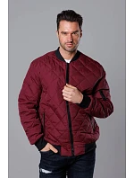 Pánská prošívaná bunda typu "bomber" ve vínové bordó barvě model 18344884 - J.STYLE Pánská prošívaná bunda typu "bomber" ve vínové bordó barvě model 18344884 - J.STYLE