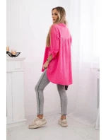 Bavlnená mušelínová košeľa Fuksja