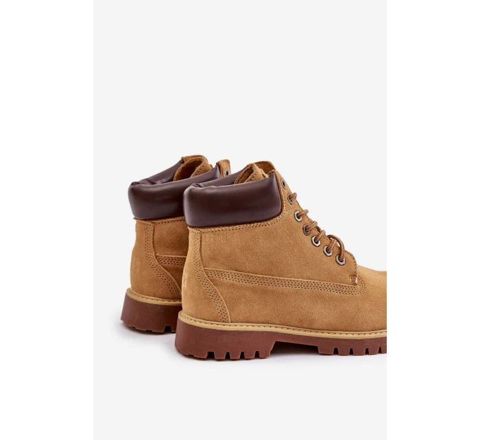 Zamszowe Ocieplane Trapery Męskie Big Star OO174136 HI-POLY SYSTEM Camel