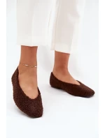 Baleriny Damskie Z Futerkiem Typu Baranek Czekoladowe Zimira Baleriny Damskie Z Futerkiem Typu Baranek Czekoladowe Zimira