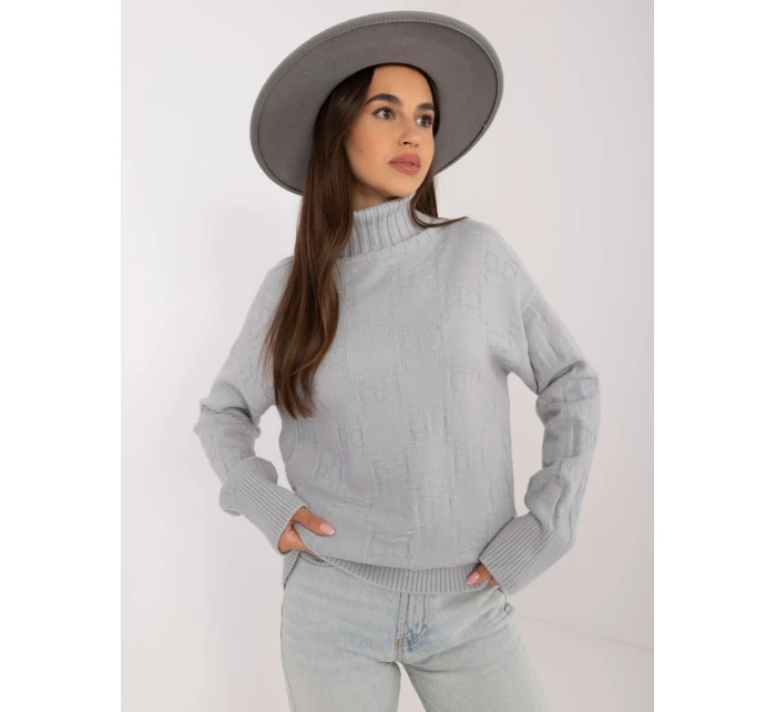 Sweter AT SW szary model 20470297 - FPrice Sweter AT SW szary model 20470297 - FPrice